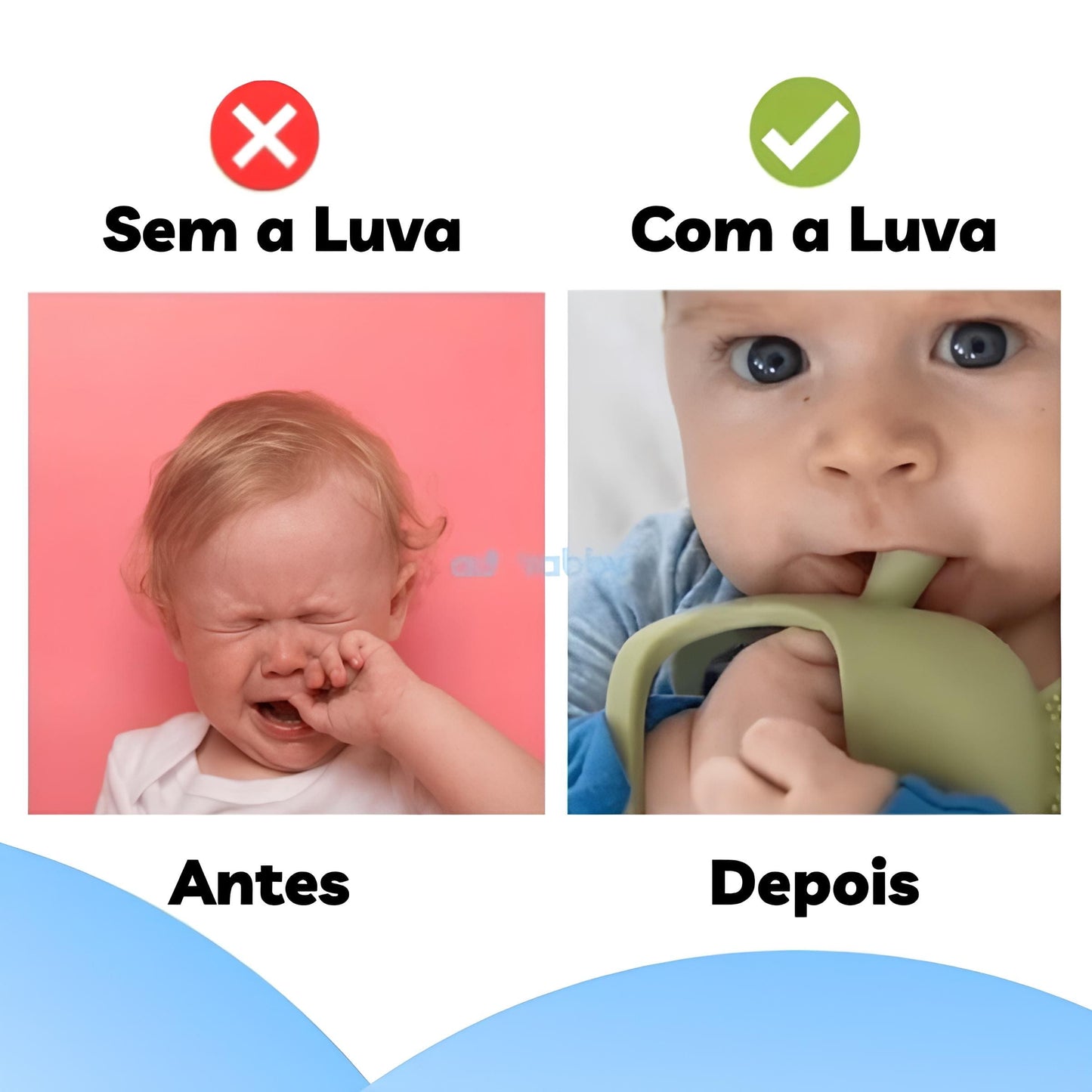 Luva de Dentição de Silicone