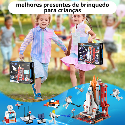 Bloco De Montar Astronauta Foguete Espaço Nasa