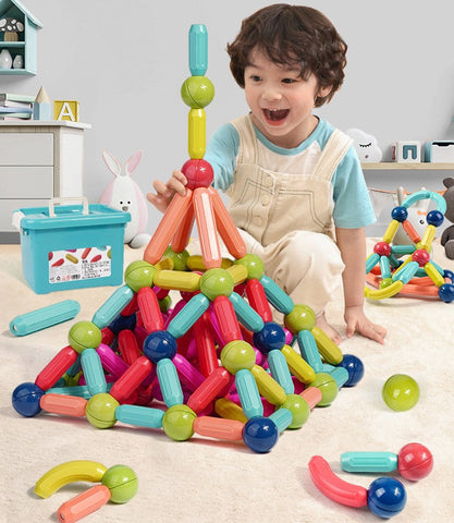 Blocos de Brinquedo Magnéticos - Bolas Magnéticas Educacionais