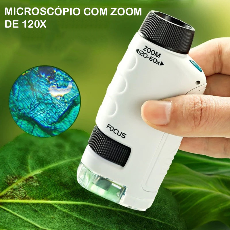 Microscópio portátil de mão para crianças