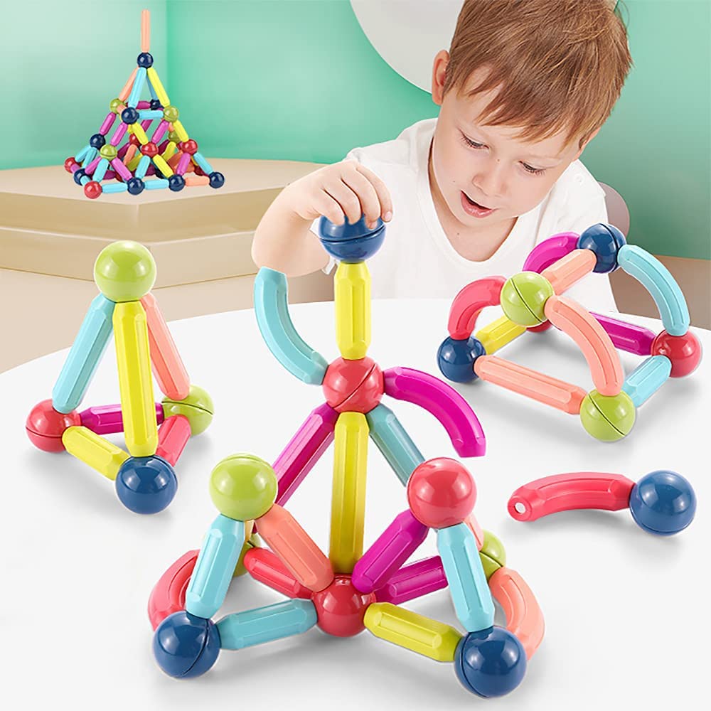 Blocos de Brinquedo Magnéticos - Bolas Magnéticas Educacionais