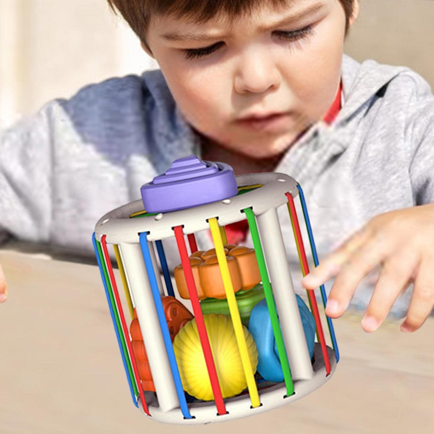 Blocos de Classificação Montessori: Brinquedo Educativo Colorido para Aprendizagem do bebê