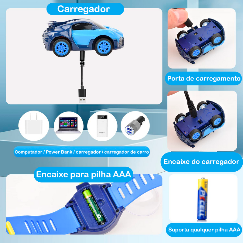 2 Em 1 Relógio carrinho controle remoto