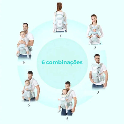 Bolsa Canguru Multifuncional 3 em 1 para Bebê de 0 a 48 meses