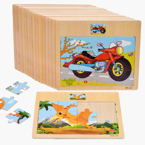 Brinquedo Educativo com 4 Quebra Cabeça Puzzle 3d Madeira - Cubo Store