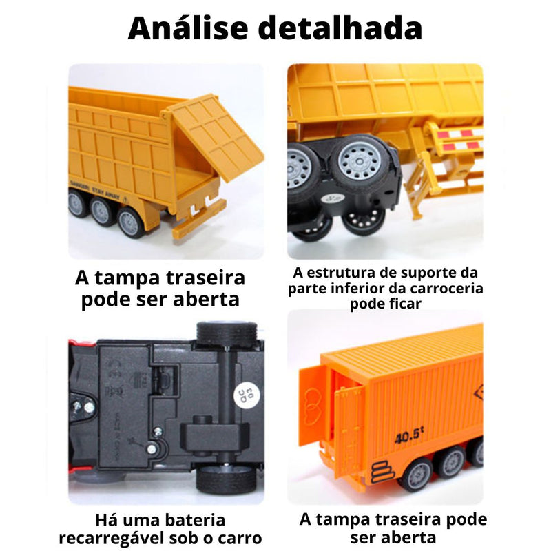 Carreta Caminhão Controle Remoto Rc Recarregável Escala 1/48