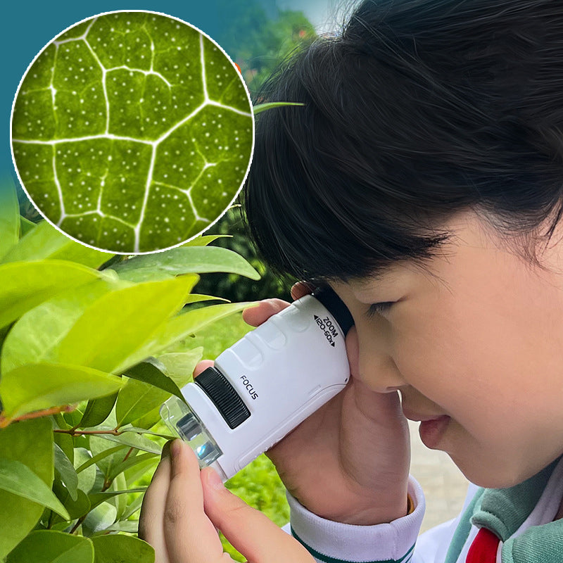 Microscópio portátil de mão para crianças